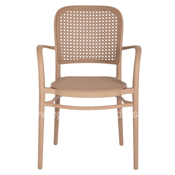 ARMCHAIR POLYPROPYLENE FLOW HM5938.03 CAPPUCCINO 55x53x86Hcm.
