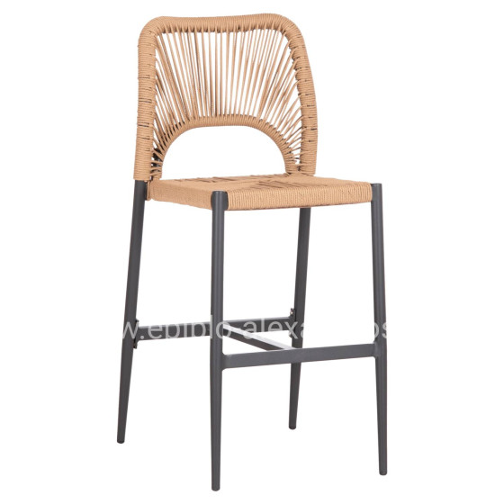 ΣΚΑΜΠΟ ΜΠΑΡ ΜΕΣ.ΥΨΟΥΣ NOJO HM5920.02 ΑΝΘΡΑΚΙ ΑΛΟΥΜΙΝΙΟ--ΜΠΕΖ ΣΥΝΘ.RATTAN 40x55.5x99Yεκ