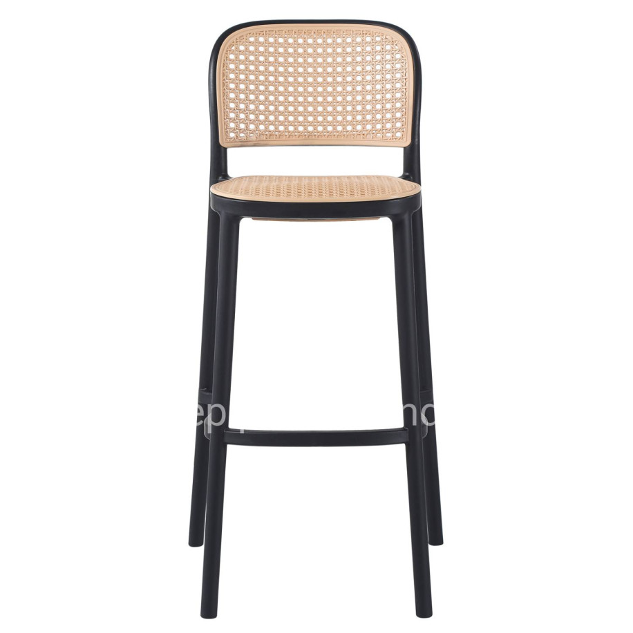BAR STOOL HM5939.02 POLYPROPYLENE BLACK-BEIGE 41x53x103Hcm.