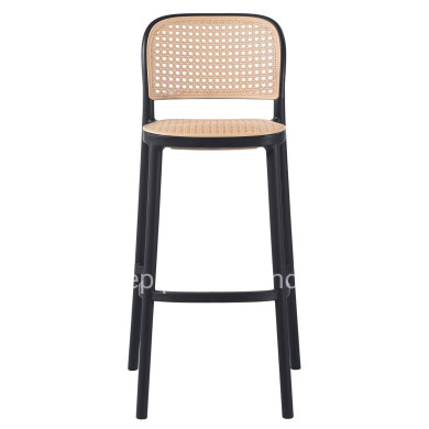 BAR STOOL HM5939.02 POLYPROPYLENE BLACK-BEIGE 41x53x103Hcm.