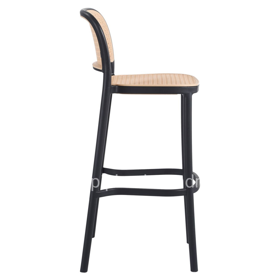 BAR STOOL HM5939.02 POLYPROPYLENE BLACK-BEIGE 41x53x103Hcm.
