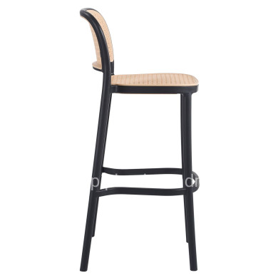 BAR STOOL HM5939.02 POLYPROPYLENE BLACK-BEIGE 41x53x103Hcm.