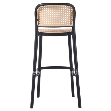 BAR STOOL HM5939.02 POLYPROPYLENE BLACK-BEIGE 41x53x103Hcm.