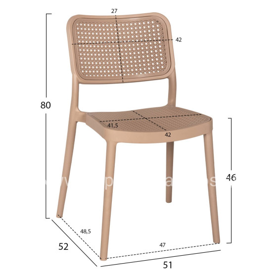 CHAIR POLYPROPYLENE MEKO HM5934.03 CAPPUCCINO 51x52x80Hcm.
