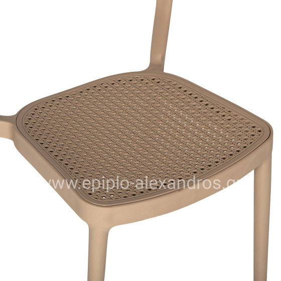 CHAIR POLYPROPYLENE CLEO HM5936.03 CAPPUCCINO 49x54,5x80,5Hcm.