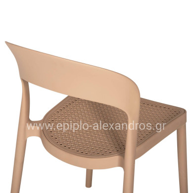 CHAIR POLYPROPYLENE CLEO HM5936.03 CAPPUCCINO 49x54,5x80,5Hcm.