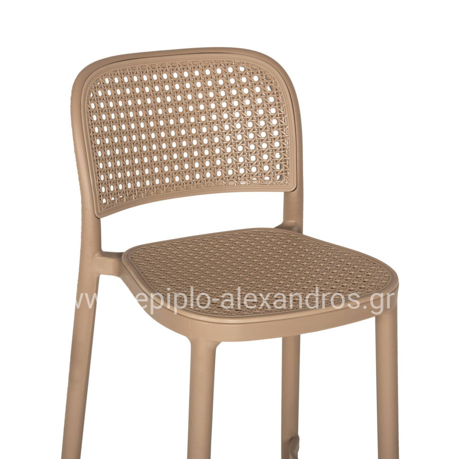 BAR STOOL POLYPROPYLENE HM5939.03 IN CAPPUCCINO COLOR 51x52x104Hcm.