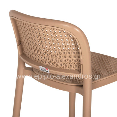 BAR STOOL POLYPROPYLENE HM5939.03 IN CAPPUCCINO COLOR 51x52x104Hcm.