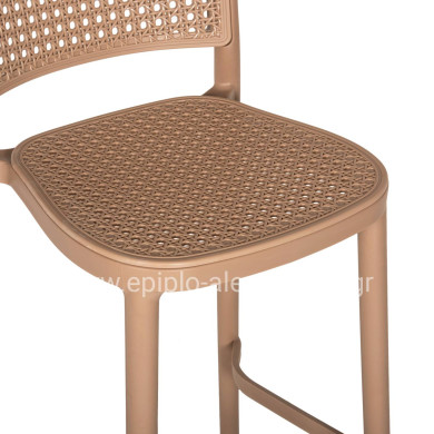 BAR STOOL POLYPROPYLENE HM5939.03 IN CAPPUCCINO COLOR 51x52x104Hcm.