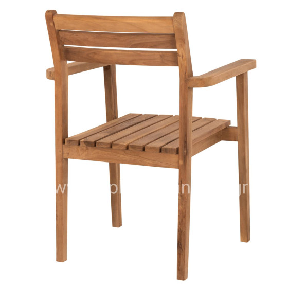 ARMCHAIR ERIETTA HM9534 TEAK WOOD IN NATURAL COLOR STACKABLE 60x54x87Hcm.