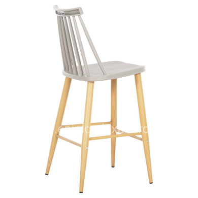 ΣΚΑΜΠΟ ΜΠΑΡ ΜΕΣ.ΥΨΟΥΣ VANESSA HM9300.10 ΠΟΛΥΠΡΟΠ. ΓΚΡΙ & ΜΕΤΑΛΛΟ ΦΥΣΙΚΟ 45x48x96Υεκ.