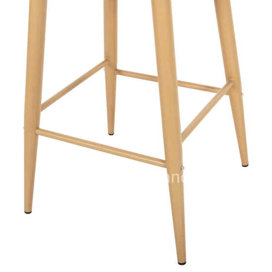 BAR STOOL MEDIUM HEIGHT VANESSA HM9300.25 CAPPUCCINO PP & METAL LEGS IN WOOD COLOR 45,5x46x97Hcm.
