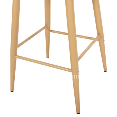 BAR STOOL MEDIUM HEIGHT VANESSA HM9300.25 CAPPUCCINO PP & METAL LEGS IN WOOD COLOR 45,5x46x97Hcm.