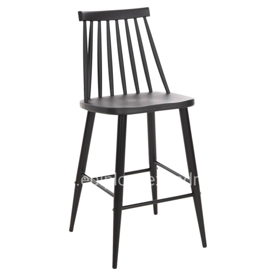 BAR STOOL MEDIUM HEIGHT VANESSA HM9300.12 POLYPROPYLENE & METAL-BLACK 45,5x46x97Hcm.