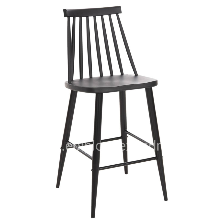 BAR STOOL MEDIUM HEIGHT VANESSA HM9300.12 POLYPROPYLENE & METAL-BLACK 45,5x46x97Hcm.