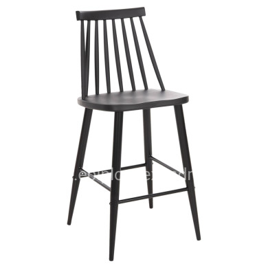 BAR STOOL MEDIUM HEIGHT VANESSA HM9300.12 POLYPROPYLENE & METAL-BLACK 45,5x46x97Hcm.