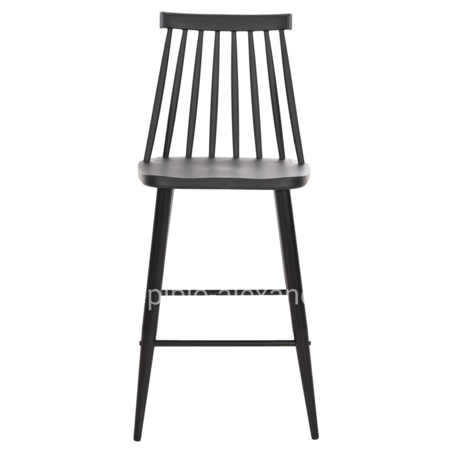 BAR STOOL MEDIUM HEIGHT VANESSA HM9300.12 POLYPROPYLENE & METAL-BLACK 45,5x46x97Hcm.