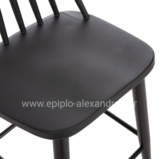 BAR STOOL MEDIUM HEIGHT VANESSA HM9300.12 POLYPROPYLENE & METAL-BLACK 45,5x46x97Hcm.