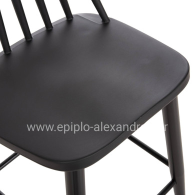 BAR STOOL MEDIUM HEIGHT VANESSA HM9300.12 POLYPROPYLENE & METAL-BLACK 45,5x46x97Hcm.