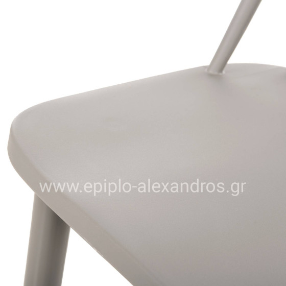 BAR STOOL MEDIUM HEIGHT VANESSA HM9300.20 POLYPROPYLENE & METAL-GREY 45,5x46x97Hcm.