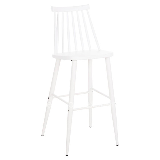 BAR STOOL HIGH SEAT VANESSA HM8459.11 WHITE PP & WHITE METAL LEGS 47x48,5x107Hcm.