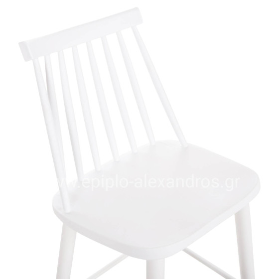BAR STOOL HIGH SEAT VANESSA HM8459.11 WHITE PP & WHITE METAL LEGS 47x48,5x107Hcm.