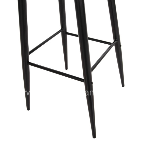 BAR STOOL HIGH SEAT VANESSA HM8459.12 BLACK PP & BLACK METAL LEGS 47x48,5x107Hcm.