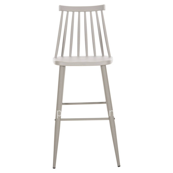 BAR STOOL HIGH SEAT VANESSA HM8459.20 GREY PP & GREY METAL LEGS 47x48,5x107Hcm.