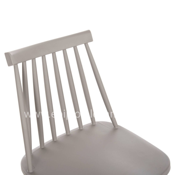 BAR STOOL HIGH SEAT VANESSA HM8459.20 GREY PP & GREY METAL LEGS 47x48,5x107Hcm.