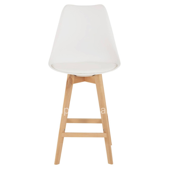 BAR STOOL VEGAS HM8000.21 MEDIUM HEIGHT WHITE POLYPROPYLENE NATURAL BEECH WOOD 47x58x100Hcm.