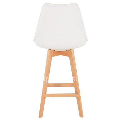 BAR STOOL VEGAS HM8000.21 MEDIUM HEIGHT WHITE POLYPROPYLENE NATURAL BEECH WOOD 47x58x100Hcm.