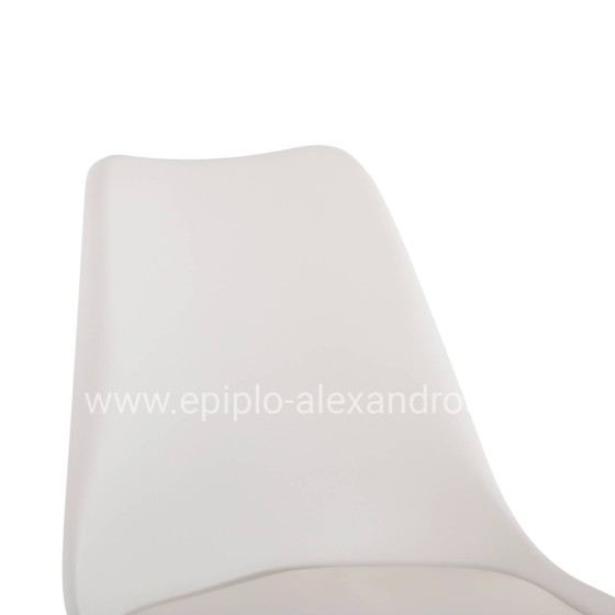 BAR STOOL VEGAS HM8000.21 MEDIUM HEIGHT WHITE POLYPROPYLENE NATURAL BEECH WOOD 47x58x100Hcm.