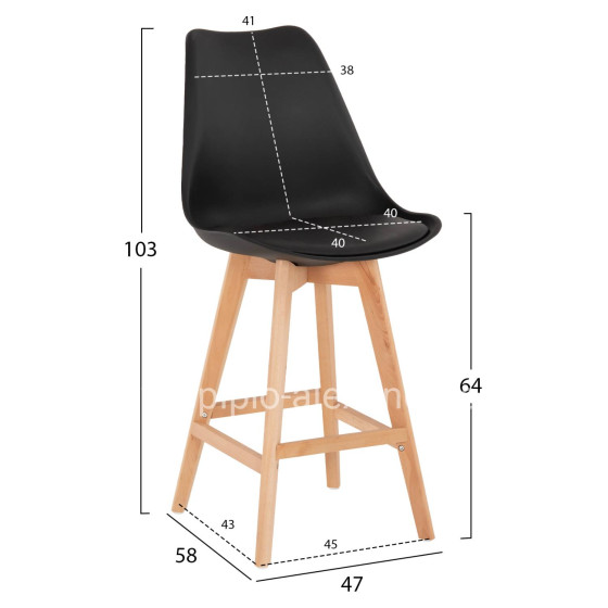 ΣΚΑΜΠΟ VEGAS ΜΕΣΑΙΟΥ ΥΨΟΥΣ ΜΑΥΡΟ ΦΥΣΙΚΟ HM8000.22 47x58x100Υ εκ.