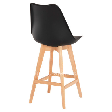 BAR STOOL VEGAS HM8000.22 MEDIUM HEIGHT BLACK POLYPROPYLENE NATURAL BEECH WOOD 47x58x100Hcm.