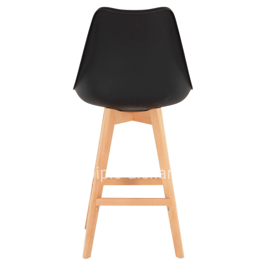 BAR STOOL VEGAS HM8000.22 MEDIUM HEIGHT BLACK POLYPROPYLENE NATURAL BEECH WOOD 47x58x100Hcm.