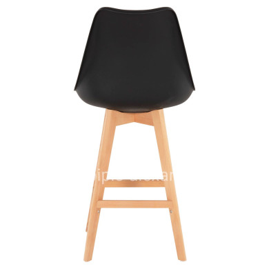 BAR STOOL VEGAS HM8000.22 MEDIUM HEIGHT BLACK POLYPROPYLENE NATURAL BEECH WOOD 47x58x100Hcm.