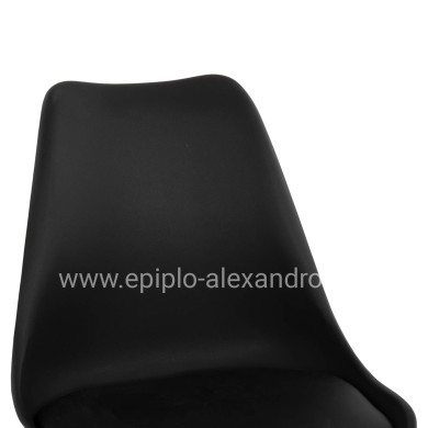 BAR STOOL VEGAS HM8000.22 MEDIUM HEIGHT BLACK POLYPROPYLENE NATURAL BEECH WOOD 47x58x100Hcm.