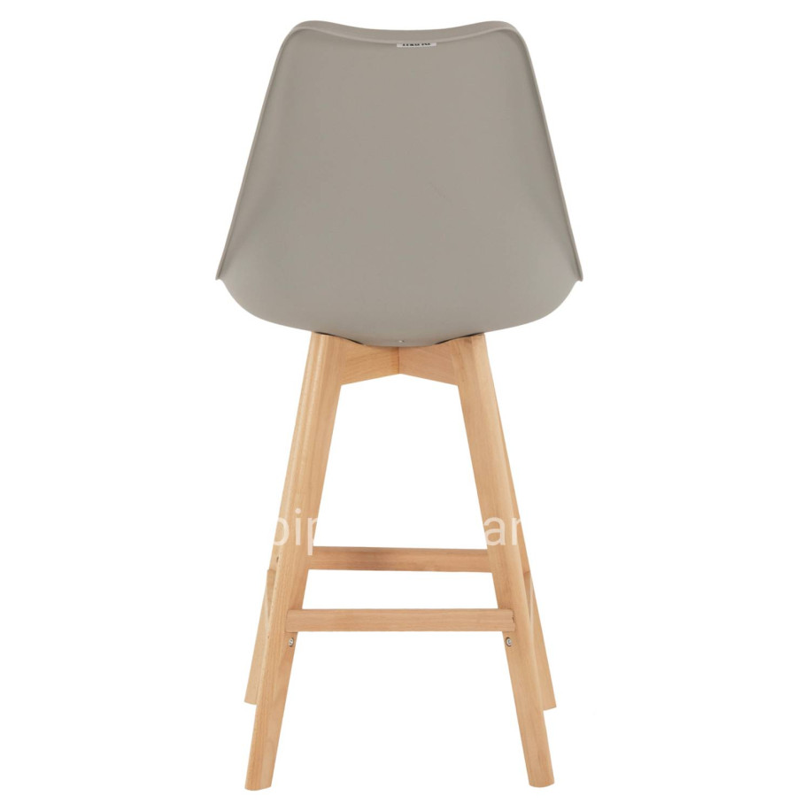 BAR STOOL VEGAS HM8000.40 MEDIUM HEIGHT GREY POLYPROPYLENE NATURAL BEECH WOOD 47x58x100Hcm.
