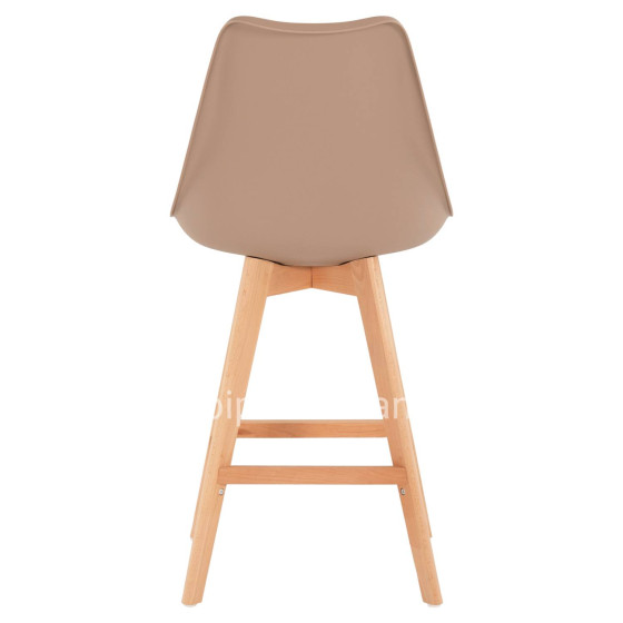 BAR STOOL VEGAS HM8000.55 MEDIUM HEIGHT CAPPUCCINO POLYPROPYLENE NATURAL BEECH WOOD 47x58x100Hcm.