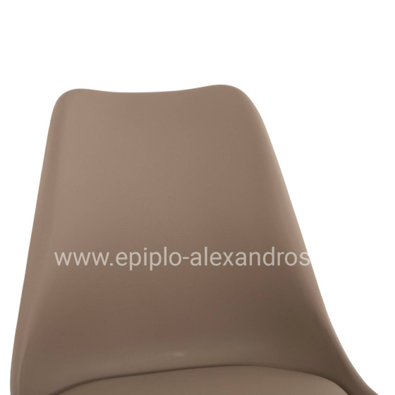 BAR STOOL VEGAS HM8000.55 MEDIUM HEIGHT CAPPUCCINO POLYPROPYLENE NATURAL BEECH WOOD 47x58x100Hcm.