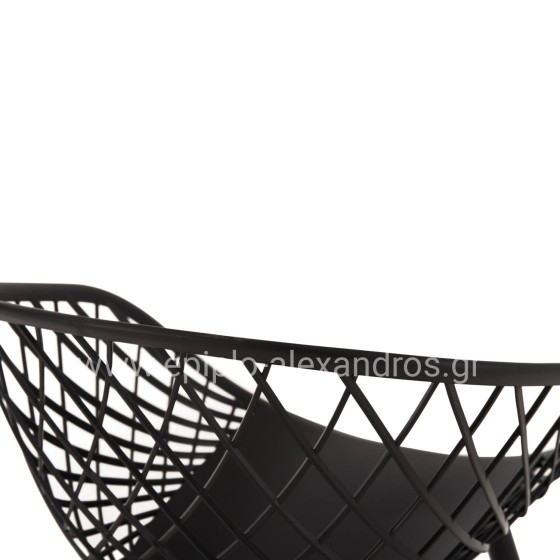 ΠΟΛΥΘΡΟΝΑ ΠΟΛΥΠΡΟΠΥΛΕΝΙΟΥ ΜΑΥΡΗ ΜΕΤΑΛΛΙΚΑ ΠΟΔΙΑ ARIADNE HM8001.22 63x56x80Y εκ.