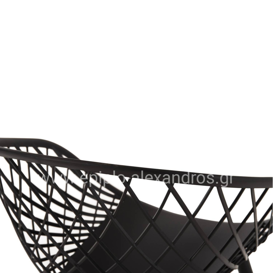 ΠΟΛΥΘΡΟΝΑ ΠΟΛΥΠΡΟΠΥΛΕΝΙΟΥ ΜΑΥΡΗ ΜΕΤΑΛΛΙΚΑ ΠΟΔΙΑ ARIADNE HM8001.22 63x56x80Y εκ.