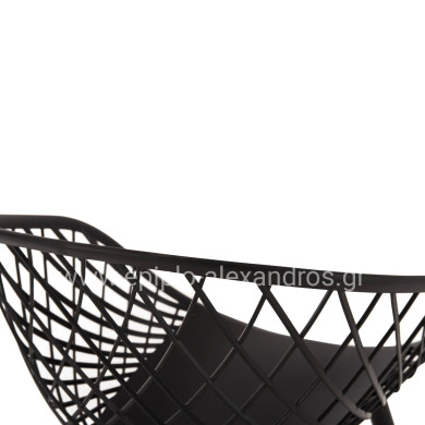 ΠΟΛΥΘΡΟΝΑ ΠΟΛΥΠΡΟΠΥΛΕΝΙΟΥ ΜΑΥΡΗ ΜΕΤΑΛΛΙΚΑ ΠΟΔΙΑ ARIADNE HM8001.22 63x56x80Y εκ.