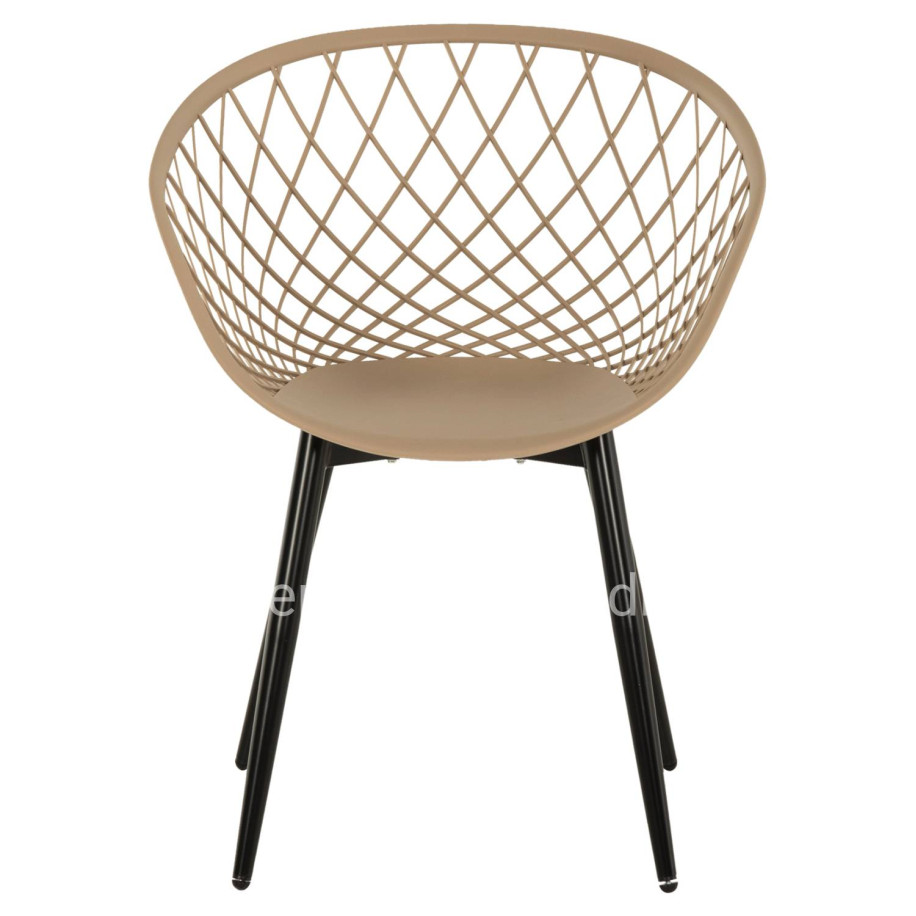 ARMCHAIR ARIADNE HM8001.23 CAPPUCCINO POLYPROPYLENE-BLACK METAL LEGS 63x56x80Hcm.