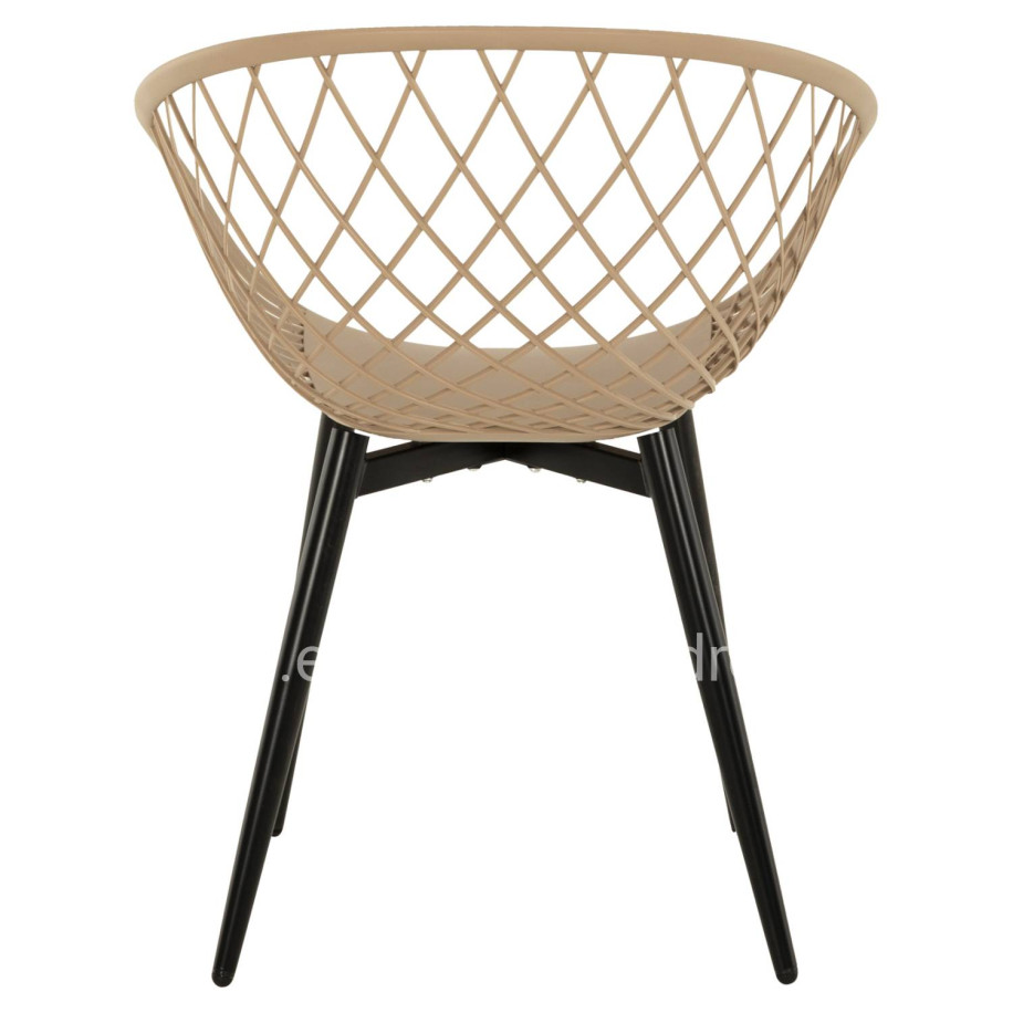 ARMCHAIR ARIADNE HM8001.23 CAPPUCCINO POLYPROPYLENE-BLACK METAL LEGS 63x56x80Hcm.