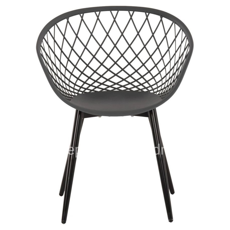ARMCHAIR ARIADNE HM8001.30 GREY POLYPROPYLENE-BLACK METAL LEGS 63x56x80Hcm.