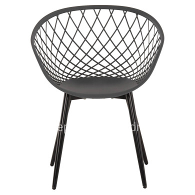 ARMCHAIR ARIADNE HM8001.30 GREY POLYPROPYLENE-BLACK METAL LEGS 63x56x80Hcm.