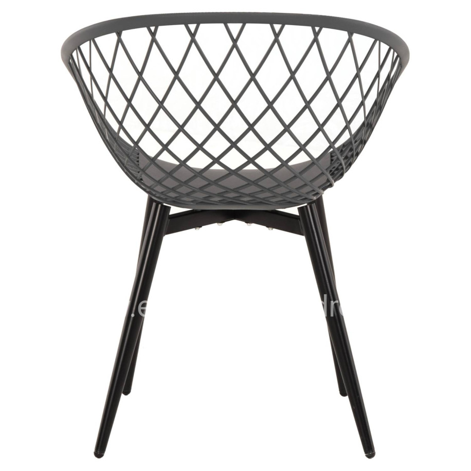 ARMCHAIR ARIADNE HM8001.30 GREY POLYPROPYLENE-BLACK METAL LEGS 63x56x80Hcm.