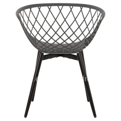 ARMCHAIR ARIADNE HM8001.30 GREY POLYPROPYLENE-BLACK METAL LEGS 63x56x80Hcm.