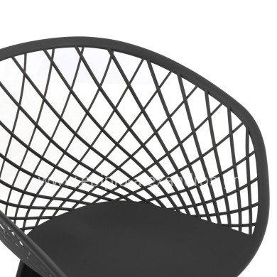 ARMCHAIR ARIADNE HM8001.30 GREY POLYPROPYLENE-BLACK METAL LEGS 63x56x80Hcm.